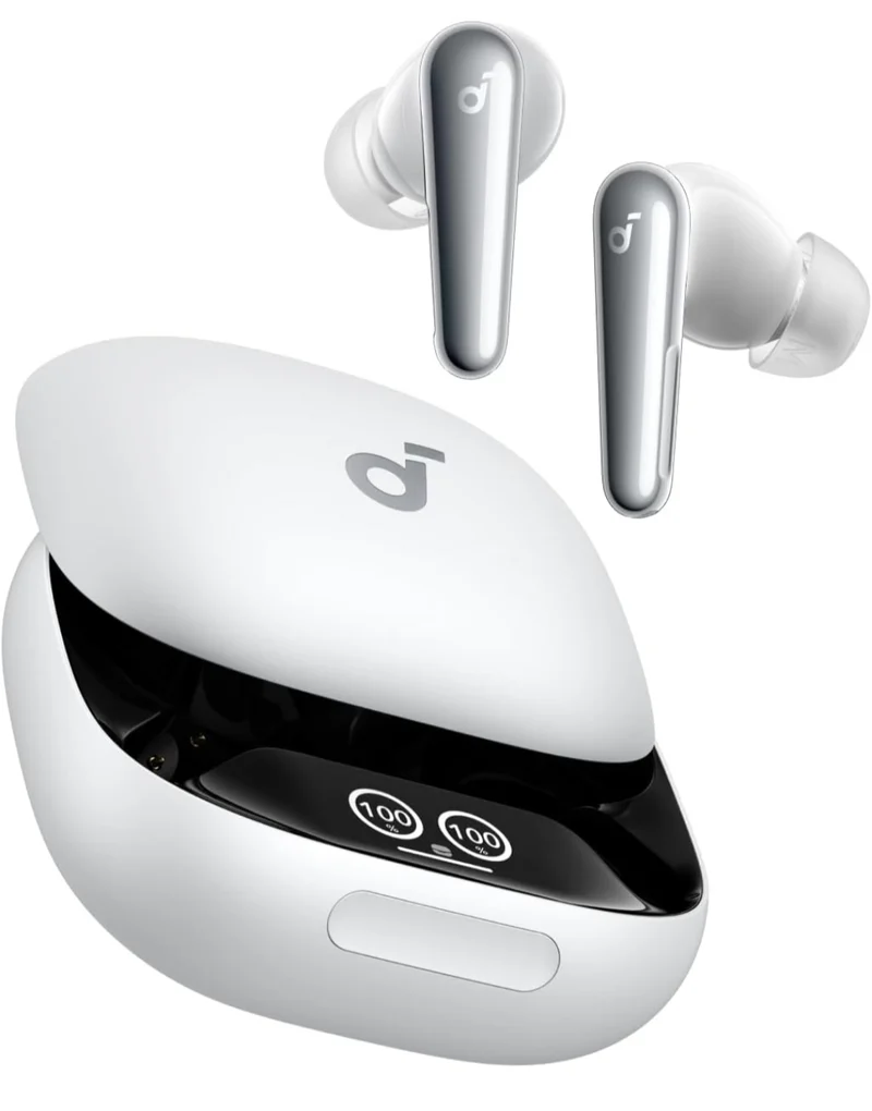 Soundcore Liberty 4 Pro by Anker, Noise Cancelling Wireless Earbuds, 7-Sensor and Real-Time Adaptive Noise Cancelling, 2× Faster Charging, Studio-Level Hi-Fi Music, Clear Calls with 6 Mics and AI