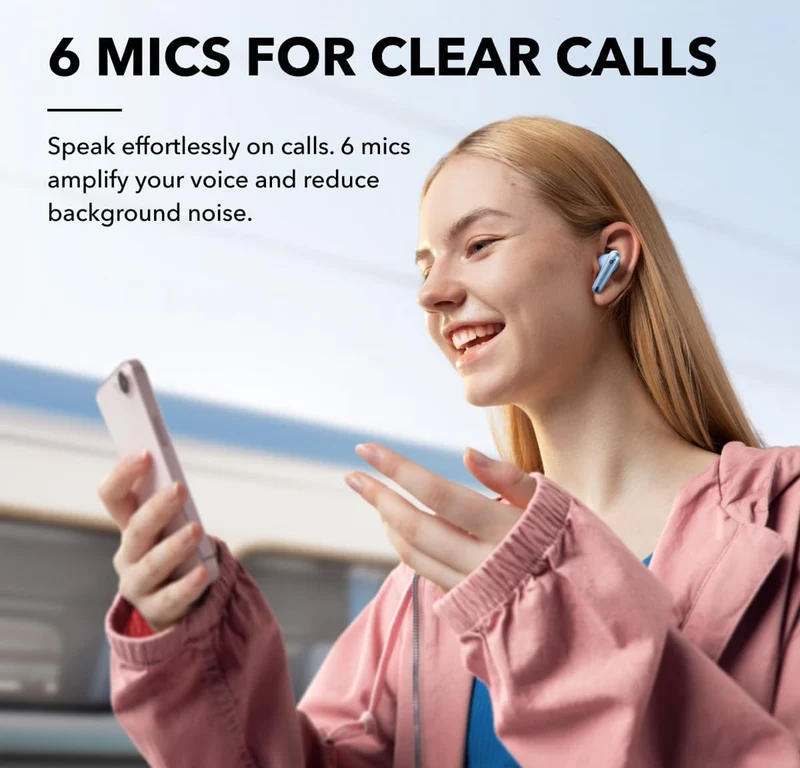 Soundcore by Anker Liberty 4 NC Noise Cancelling Earbuds, 98.5% Noise Reduction, Adaptive Noise Cancelling to Ears and Environment, Hi-Res Sound, 50H Battery, Wireless Charging, Bluetooth 5.3