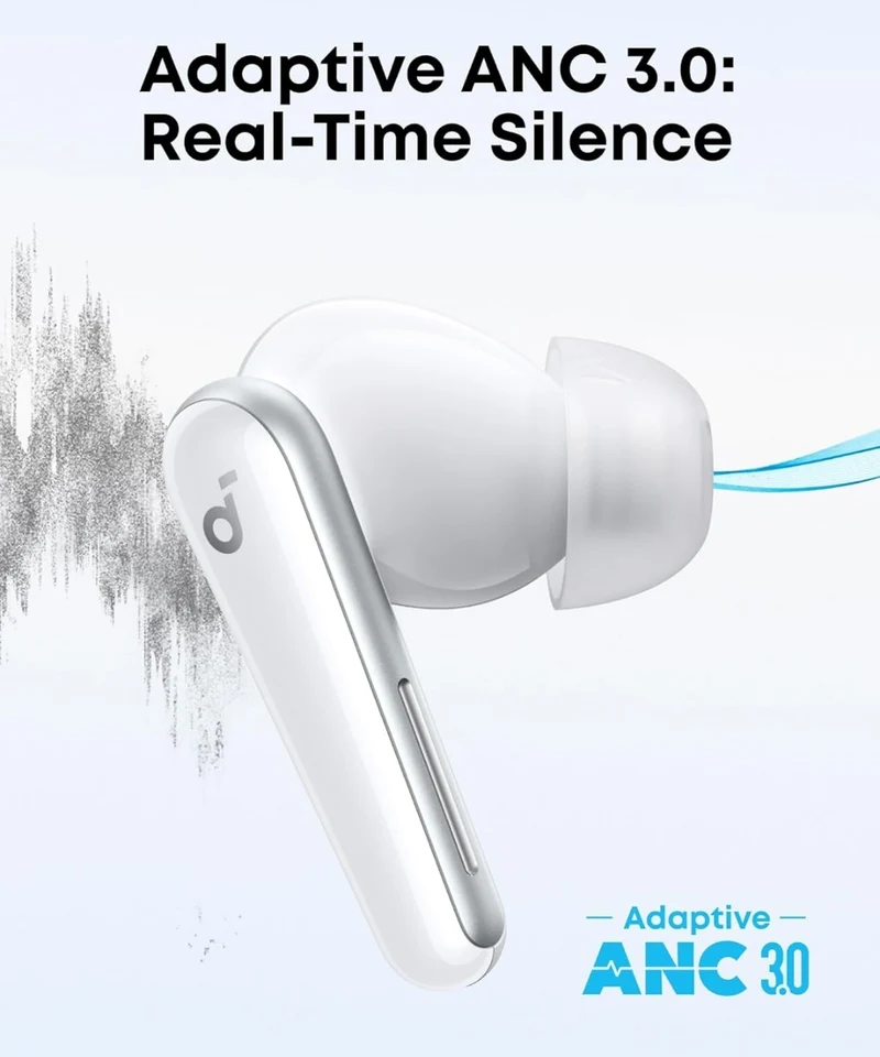 Soundcore Liberty 5 by Anker, Noise-Cancelling Wireless Earbuds, 2x Stronger Voice Reduction, Real-Time Adaptive Noise Cancellation, Fast Charging, Dolby Audio, 6-Mic AI Clear Calls, Long Battery Life