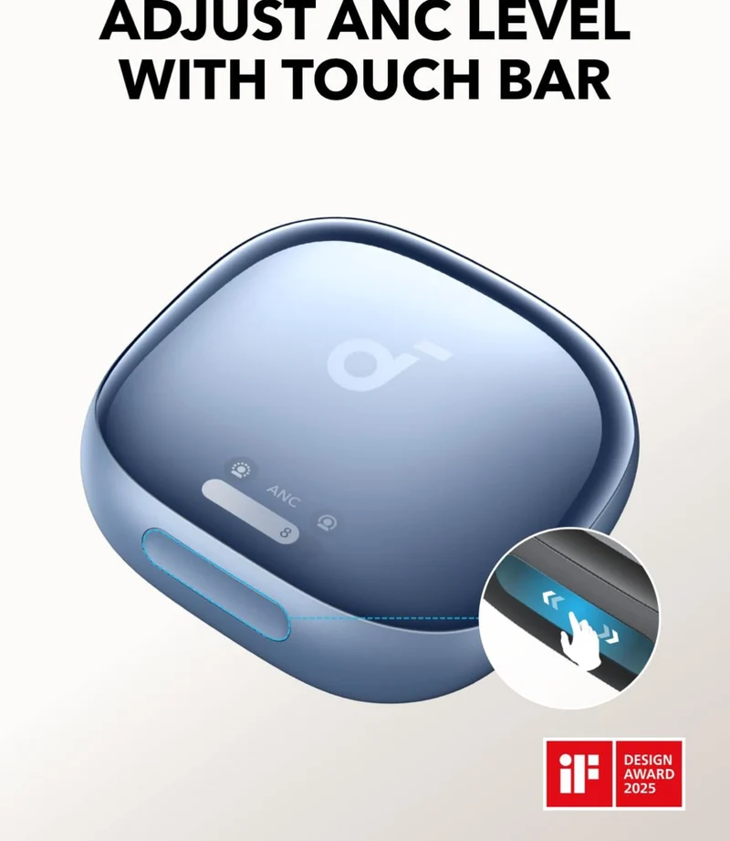 Soundcore Liberty 4 Pro by Anker, Noise Cancelling Wireless Earbuds, 7-Sensor and Real-Time Adaptive Noise Cancelling, 2× Faster Charging, Studio-Level Hi-Fi Music, Clear Calls with 6 Mics and AI