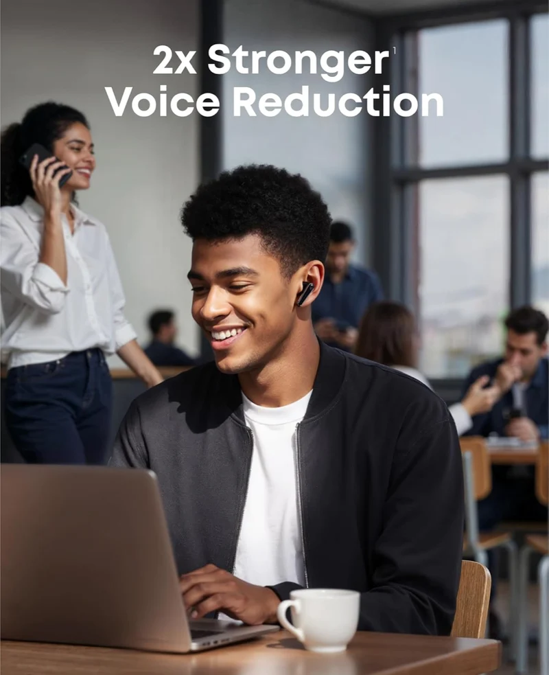 Soundcore Liberty 5 by Anker, Noise-Cancelling Wireless Earbuds, 2x Stronger Voice Reduction, Real-Time Adaptive Noise Cancellation, Fast Charging, Dolby Audio, 6-Mic AI Clear Calls, Long Battery Life