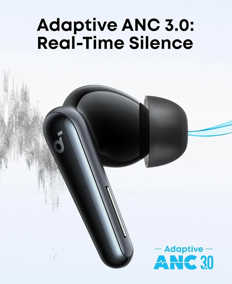 Soundcore Liberty 5 by Anker, Noise-Cancelling Wireless Earbuds, 2x Stronger Voice Reduction, Real-Time Adaptive Noise Cancellation, Fast Charging, Dolby Audio, 6-Mic AI Clear Calls, Long Battery Life
