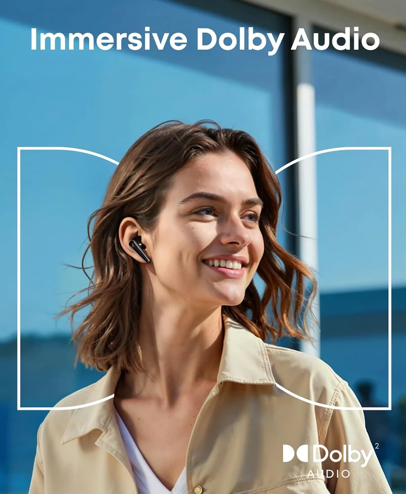 Soundcore Liberty 5 by Anker, Noise-Cancelling Wireless Earbuds, 2x Stronger Voice Reduction, Real-Time Adaptive Noise Cancellation, Fast Charging, Dolby Audio, 6-Mic AI Clear Calls, Long Battery Life