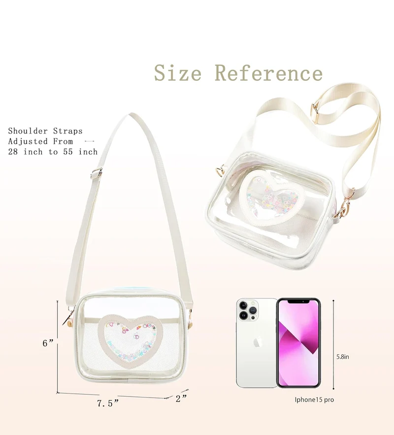 Clear Crossbody Bag for Women Girls Kids Purse Toddlers Shoulder Messenger Handbags Transparent Bags Wallet Pouch