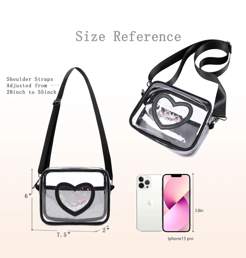 Clear Crossbody Bag for Women Girls Kids Purse Toddlers Shoulder Messenger Handbags Transparent Bags Wallet Pouch