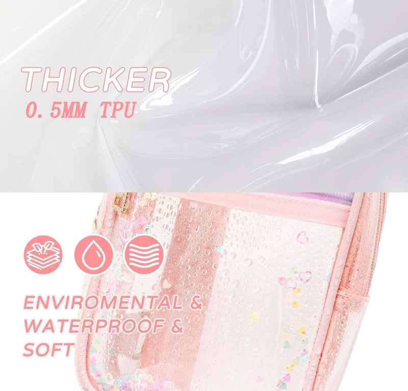 Clear Crossbody Bags for Women Girls Stadium Approved Sling Pack Bag Shoulder Belt Purses Transparent Chest Backpack