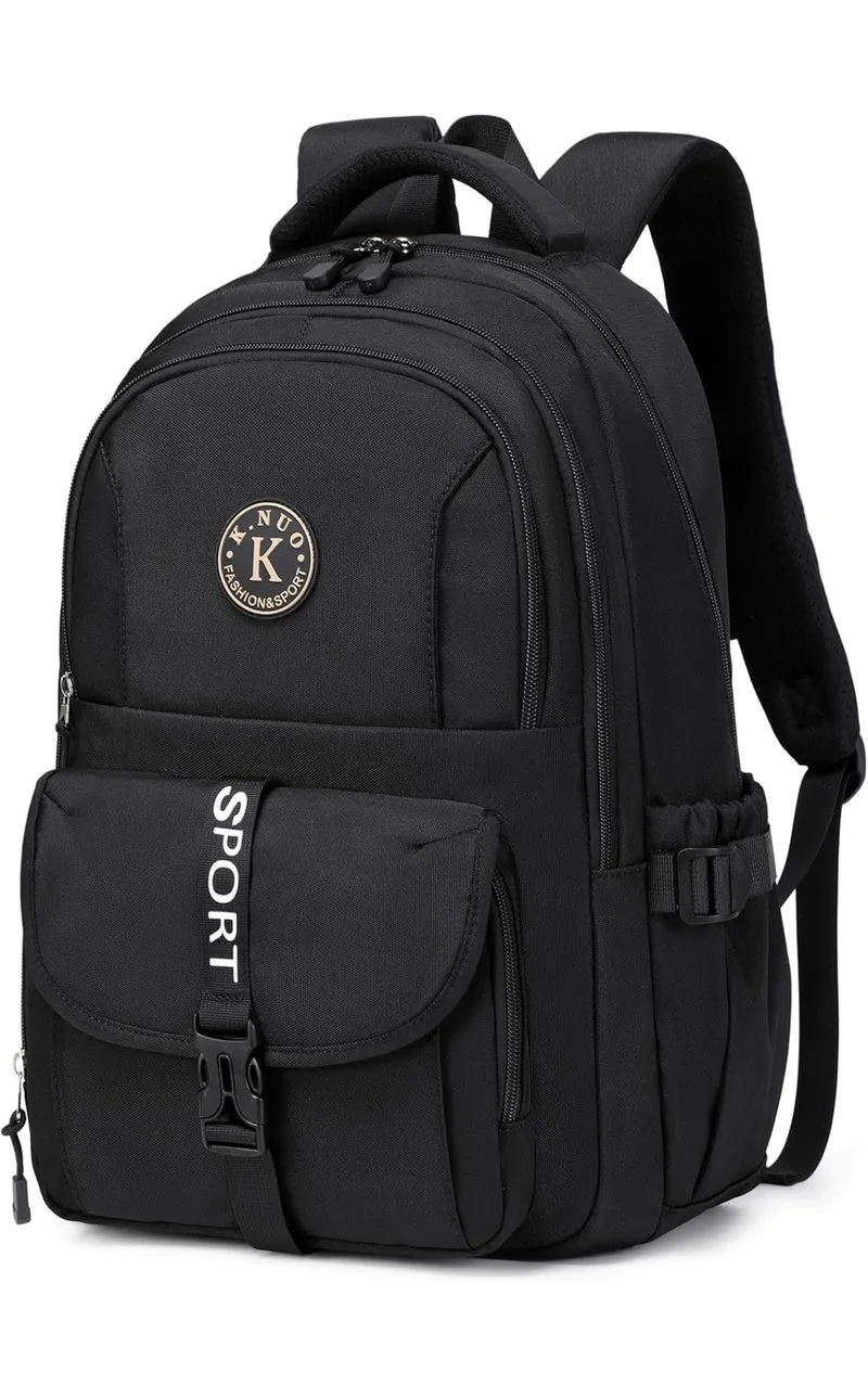 College Backpack, Travel Laptop Backpacks, Large Kids School Bag for Teens Girls Boys Students Bookbag Fit for 15.6 Inch Computer Waterproof Business Work Back Pack for Women Men Daypack Black