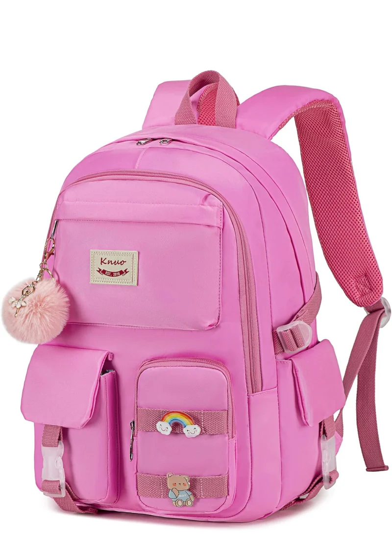 Backpack for girls Laptop Backpacks 15.6 Inch College Cute Bookbag Anti Theft Primary Elementary School Bag Casual Daypack for Teens Girls Women Students （Rose