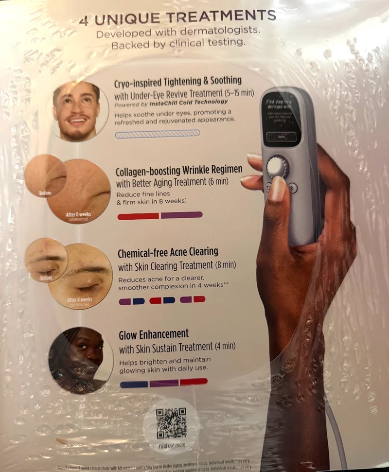 Shark CryoGlow LED Therapy Mask & Under-Eye Cooling Remote – Blue Frost Edition