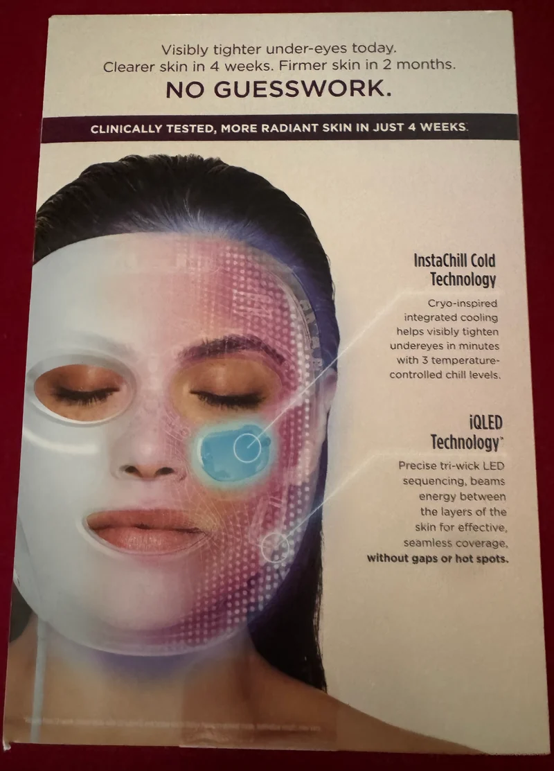 Shark CryoGlow LED Therapy Mask & Under-Eye Cooling Remote – Blue Frost Edition