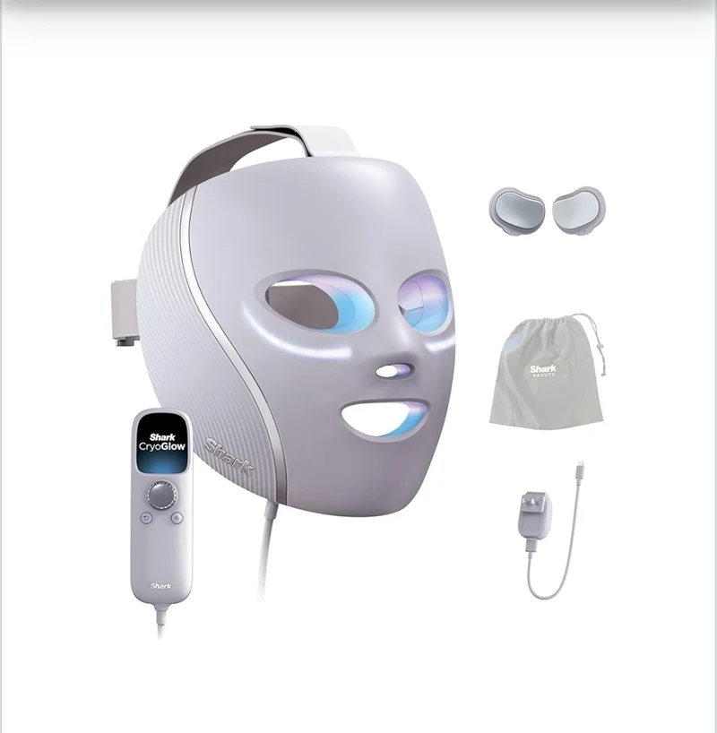 Shark CryoGlow LED Therapy Mask & Under-Eye Cooling Remote - Lilac Chill Edition