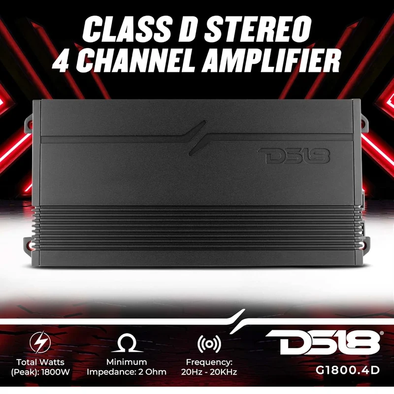 DS18 G1800.4D Car Audio Amplifier 4 Channel Class D Full Range 1800 Watts Extremely Powerful Amp