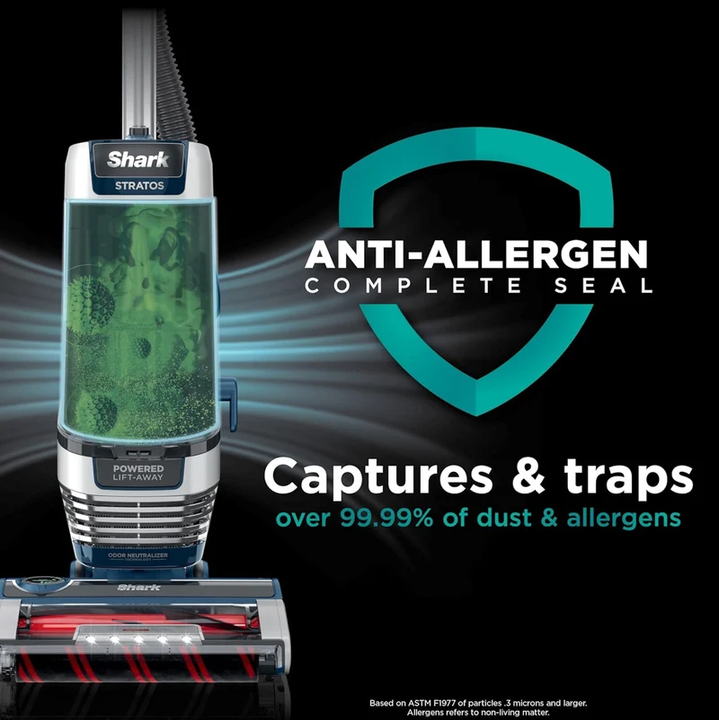Shark Upright Vacuum, Stratos with DuoClean PowerFins, HairPro, Powered Lift-Away - NEW