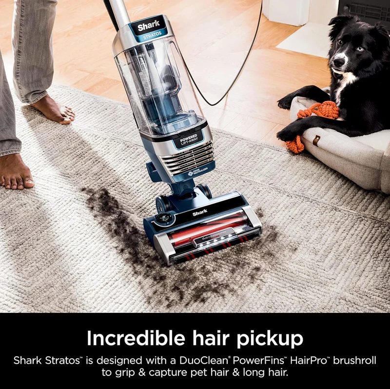 Shark Upright Vacuum, Stratos with DuoClean PowerFins, HairPro, Powered Lift-Away - NEW