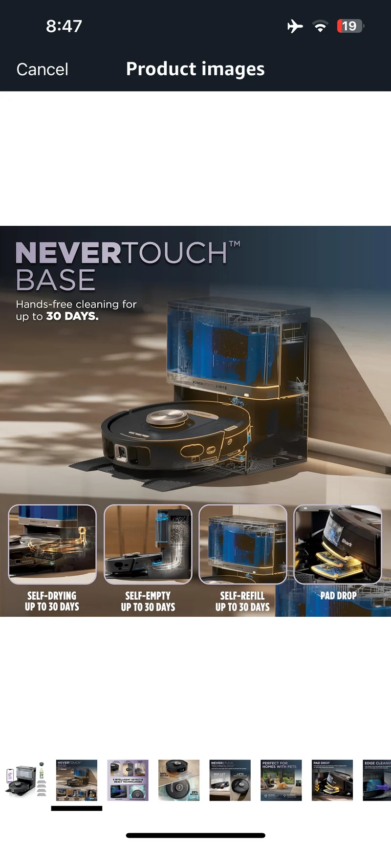 Shark Power Detect NeverTouch, Self-Empty & Self-Refill, Robot Vacuum and Mop - NEW