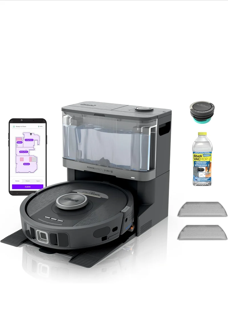 Shark Robot Vacuum & Mop Combo, PowerDetect NeverTouch, Self-Emptying & Self-Refilling