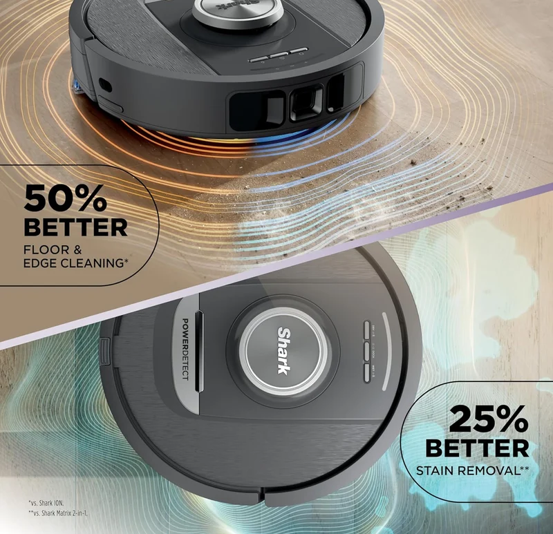 Shark Robot Vacuum & Mop Combo, PowerDetect NeverTouch, Self-Emptying & Self-Refilling