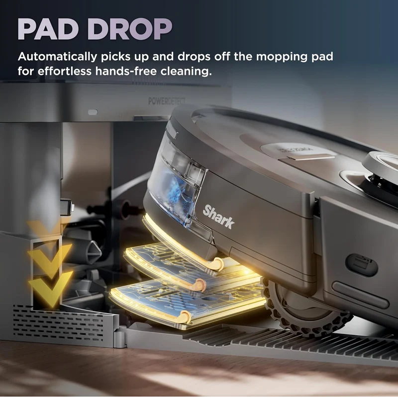 Shark Robot Vacuum & Mop Combo, PowerDetect NeverTouch, Self-Emptying & Self-Refilling
