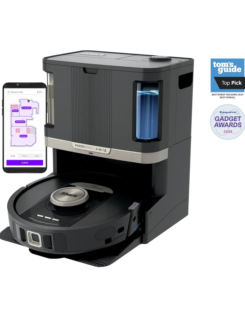 Shark Robot Vacuum & Mop Combo, PowerDetect NeverTouch Pro, Self-Emptying - NEW