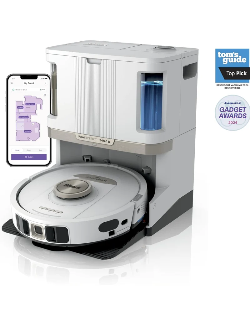 Shark Robot Vacuum & Mop Combo, PowerDetect NeverTouch Pro, Self-Emptying - NEW