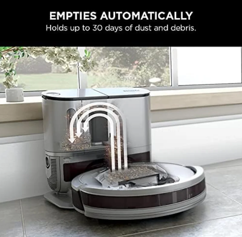 Shark AV911S EZ Robot Vacuum with Self-Empty Base, Bagless, Row-by-Row Cleaning - NEW