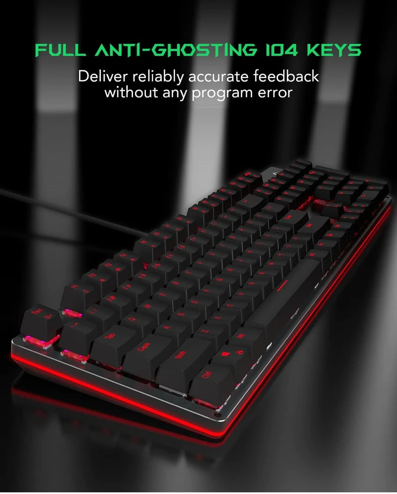 Black Shark RGB Mechanical Gaming Keyboard LED Backlit Wired Keyboard - NEW