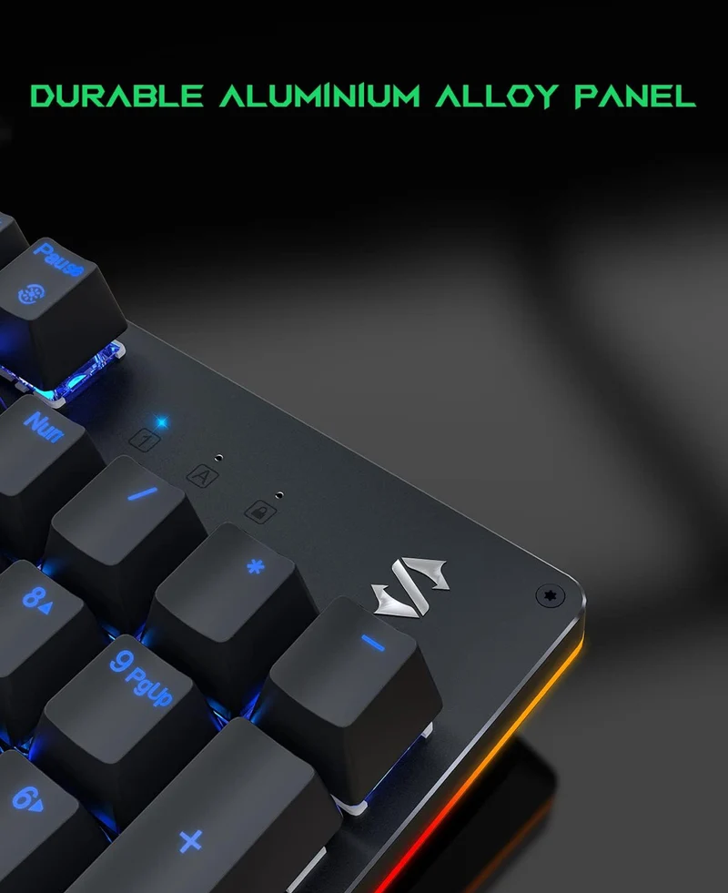 Black Shark RGB Mechanical Gaming Keyboard LED Backlit Wired Keyboard - NEW