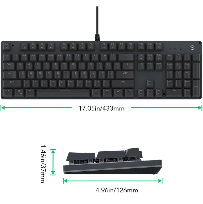 Black Shark RGB Mechanical Gaming Keyboard LED Backlit Wired Keyboard - NEW