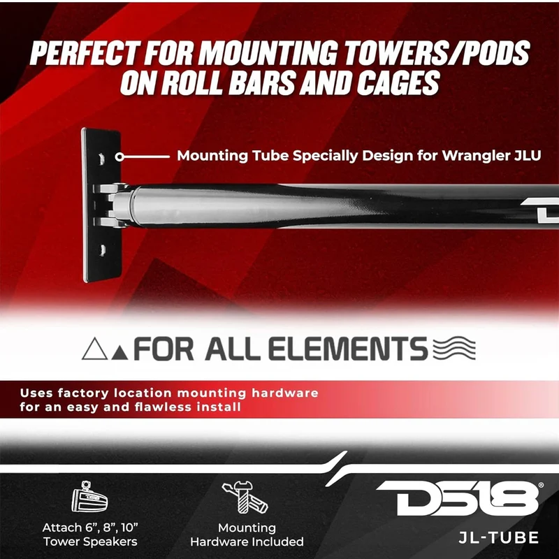 DS18 JL-Tube/WH Mounting Tube Adjustable Width 42"- 44" Tower Bar - NEW