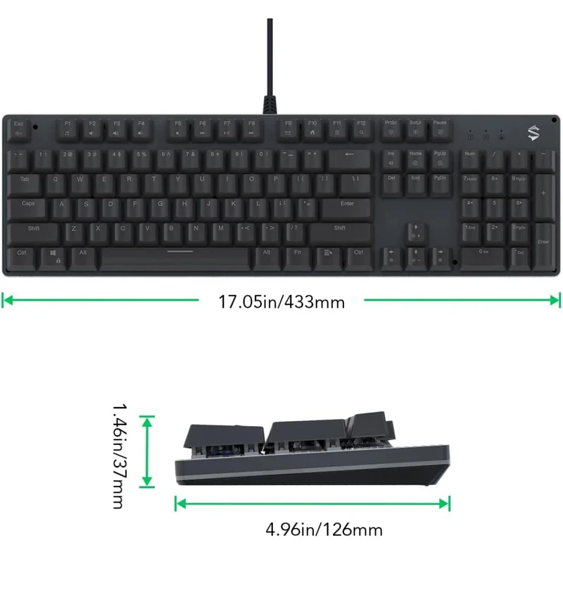 Black Shark RGB Mechanical Gaming Keyboard LED Backlit Wired Keyboard - NEW