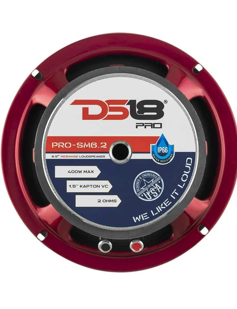 DS18 PRO-SM6.2 Slim Loudspeaker - 6.5", Midrange 400W Max Power 2 Ohms IP66 Water Resistance 1PC