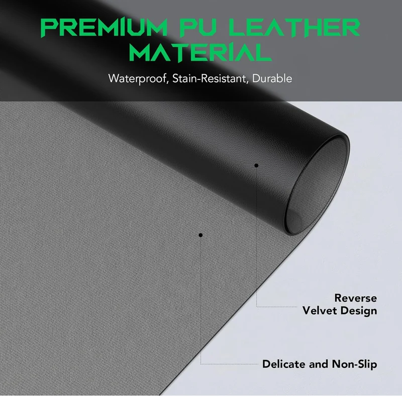 Black Shark Leather Desk Pad Protector, Office Desk Mat, Large Mouse Pad - Manta P10 Black