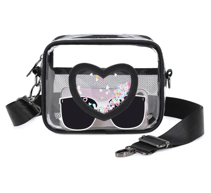 Clear Crossbody Bag for Women Girls Kids Purse Toddlers Shoulder Messenger Handbags Transparent Bags Wallet Pouch