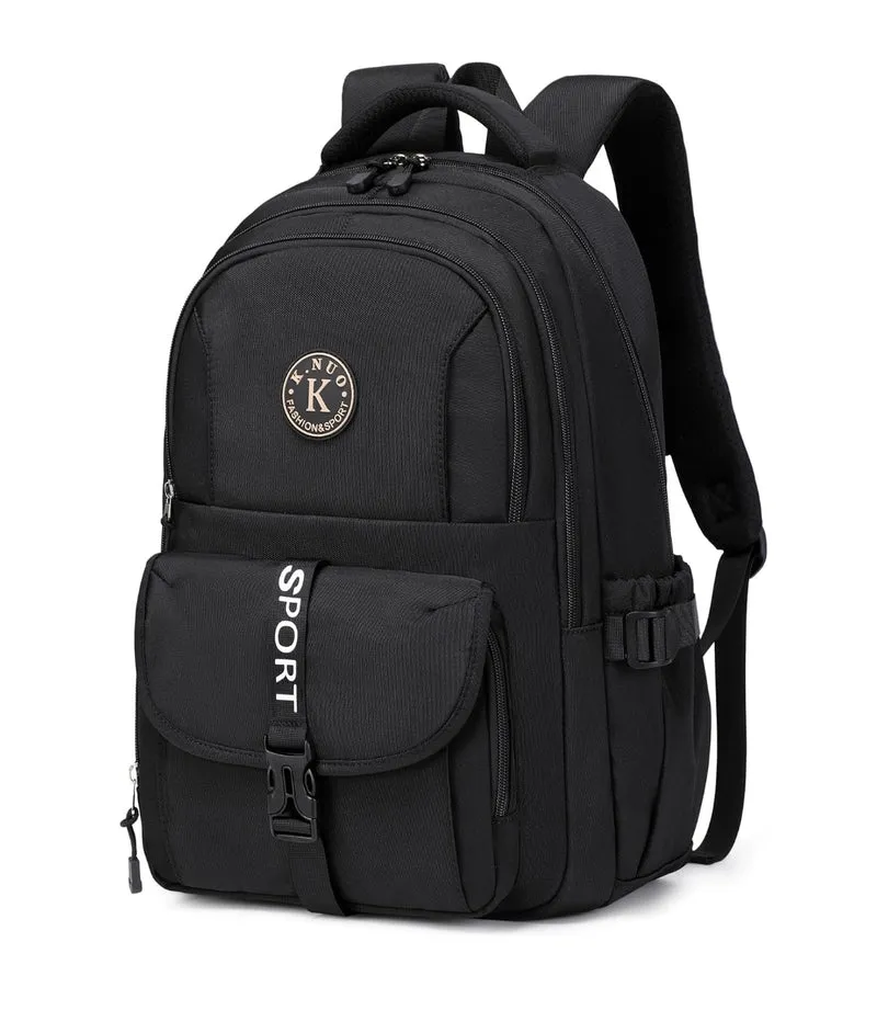 College Backpack, Travel Laptop Backpacks, Large Kids School Bag for Teens Girls Boys Students Bookbag Fit for 15.6 Inch Computer Waterproof Business Work Back Pack for Women Men Daypack Black