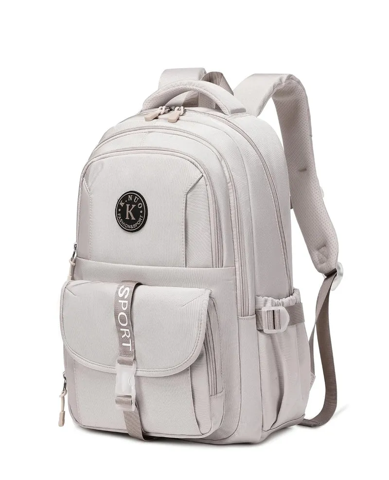 College Backpack, Travel Laptop Backpacks, Large Kids School Bag for Teens Girls Boys Students Bookbag Fit for 15.6 Inch Computer Waterproof Business Work Back Pack for Women Men Daypack Beige