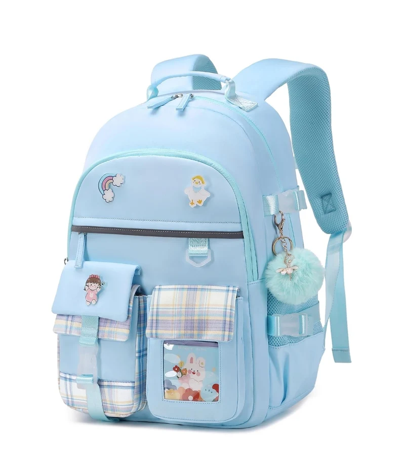 Backpack for Girls, 15.6 Inch Laptop School Bag Kids Kindergarten Elementary College Backpacks Large Bookbags for Teen Girl Women Students Casual Travel Daypacks (Blue)