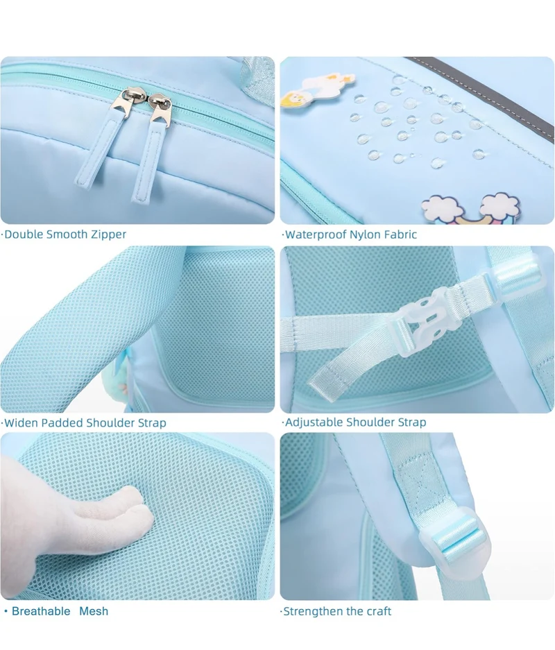 Backpack for Girls, 15.6 Inch Laptop School Bag Kids Kindergarten Elementary College Backpacks Large Bookbags for Teen Girl Women Students Casual Travel Daypacks (Blue)