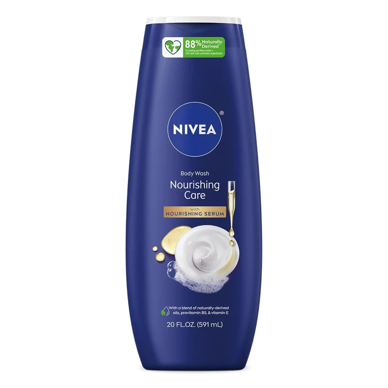 NIVEA Nourishing Care Body Wash with Nourishing Serum, Moisturizing Body Wash for Women, Enriched with Provitamin B5 and Vitamin E, 20 Fl Oz Bottle - 3PK