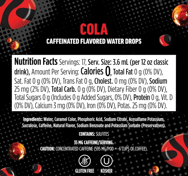 Ninja Thirsti Flavored Water Drops, ZERO SODA Cola, Classic Soda Flavors Makes 17, 12oz drinks - 3 Pack