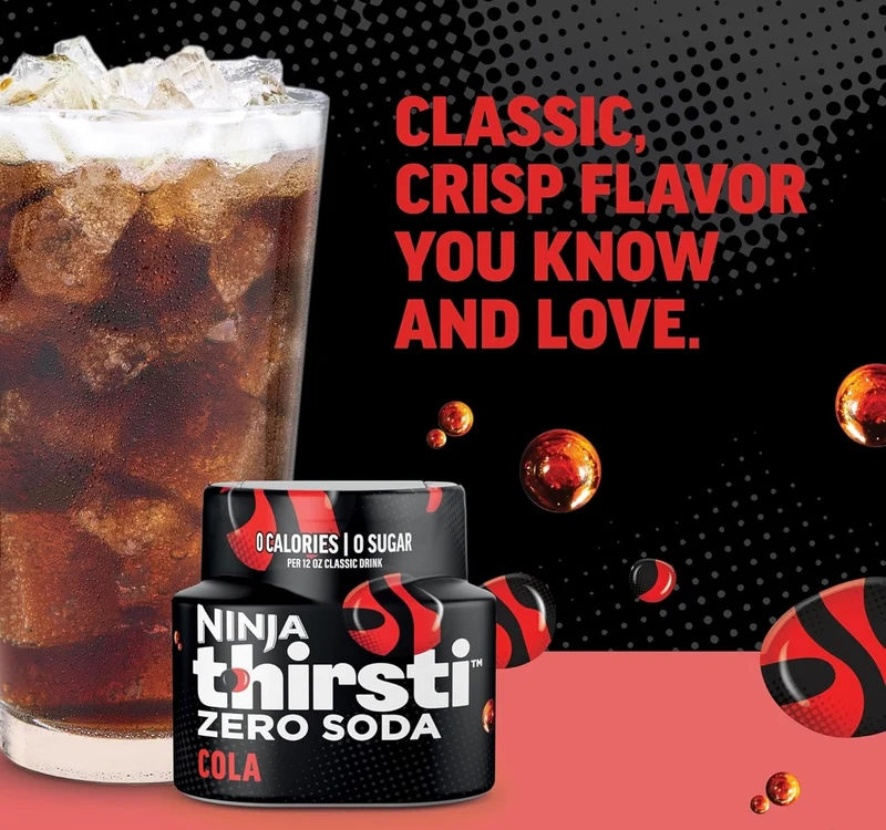Ninja Thirsti Flavored Water Drops, ZERO SODA Cola, Classic Soda Flavors Makes 17, 12oz drinks - 3 Pack