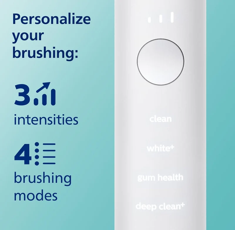 Philips Sonicare DiamondClean Smart 9300 Electric Toothbrush, Sonic Toothbrush with App, Pressure Sensor, Brush Head Detection, 4 Brushing Modes and 3 Intensity Levels - White, Model HX9903/05