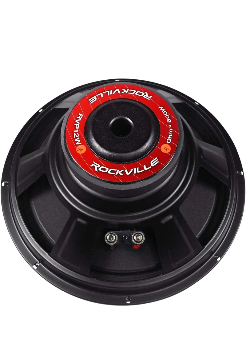 Rockville RVP12W4 600W 12" Raw DJ PA Subwoofer 4 Ohm, Kevlar Cone, High Excursion, Deep Bass, for Live Performances and Mobile DJs