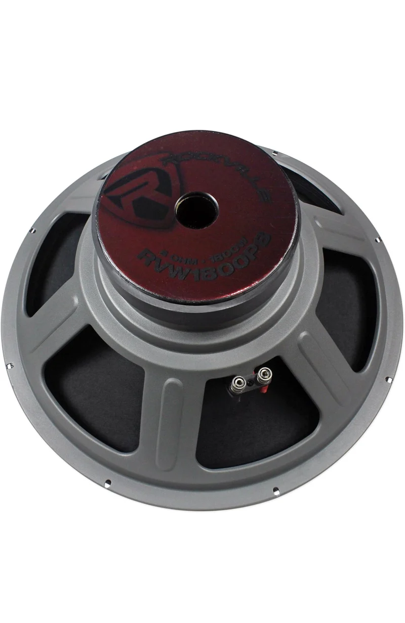 Rockville RVW1800P8 1800W 18" Raw DJ Subwoofer 8 Ohm, High Power Handling, Deep Bass Response, Durable Build, for Professional DJs and Live Sound