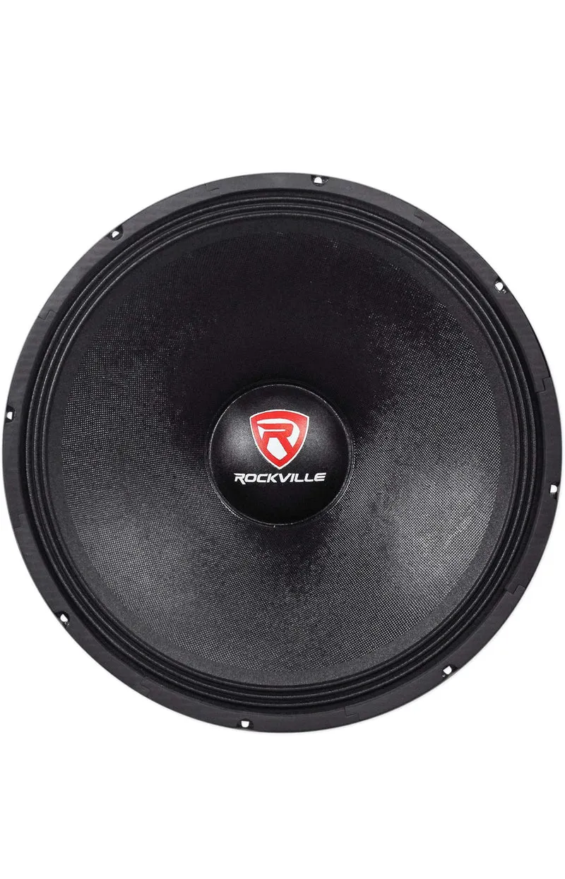 Rockville RVW1800P4 1800W 18" Raw DJ Subwoofer 4 Ohm, 107oz Magnet, High Excursion, Durable Build, for DJs and Home Theater