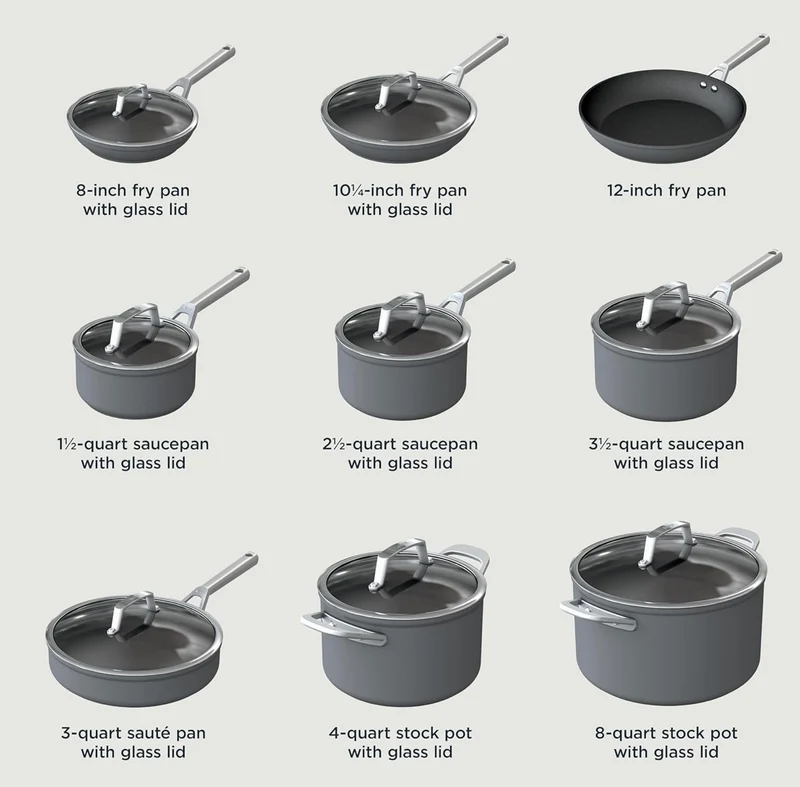 Ninja Cookware, Ninja NeverStick Professional, 16-Piece Pots and Pans Set, Non Stick Frying Pans, Kitchen Essentials, Stock Pot, Sauce Pan, Glass Lids, Saute Pan, All Stovetops, Black, C39900