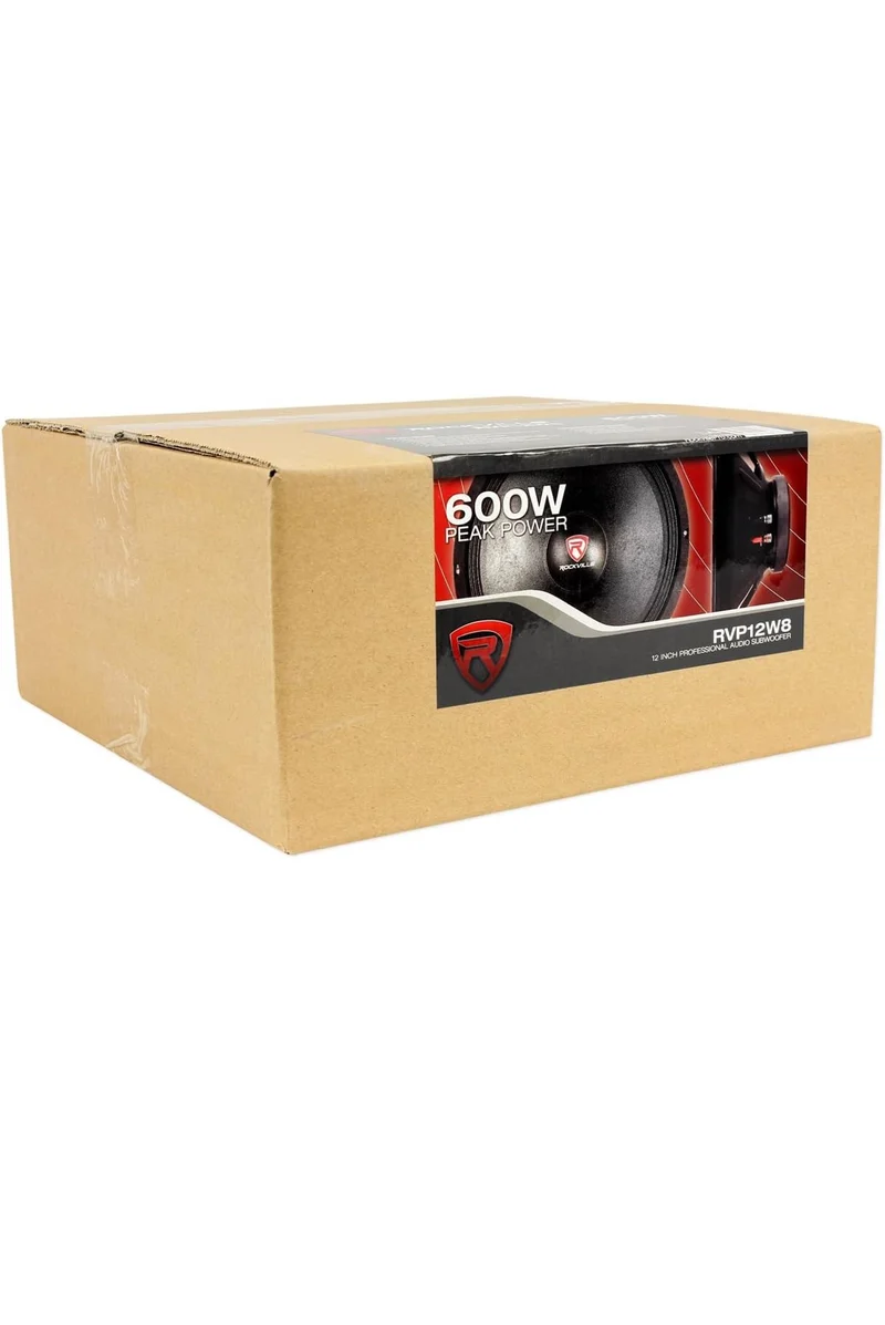 Rockville 600 Watt Raw Replacement DJ PA Subwoofer 8 Ohm Sub Woofer, 12" (RVP12W8),Black