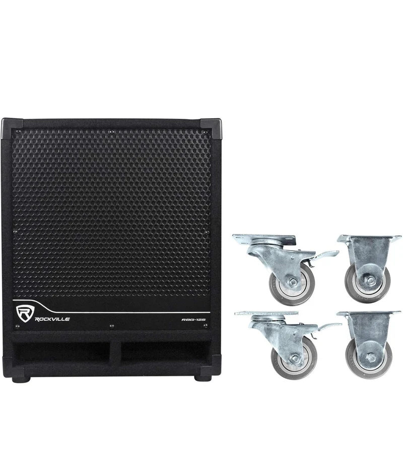 Rockville RBG12S 12" 1400 Watt Active Powered PA Subwoofer DJ/Pro+Steel Casters