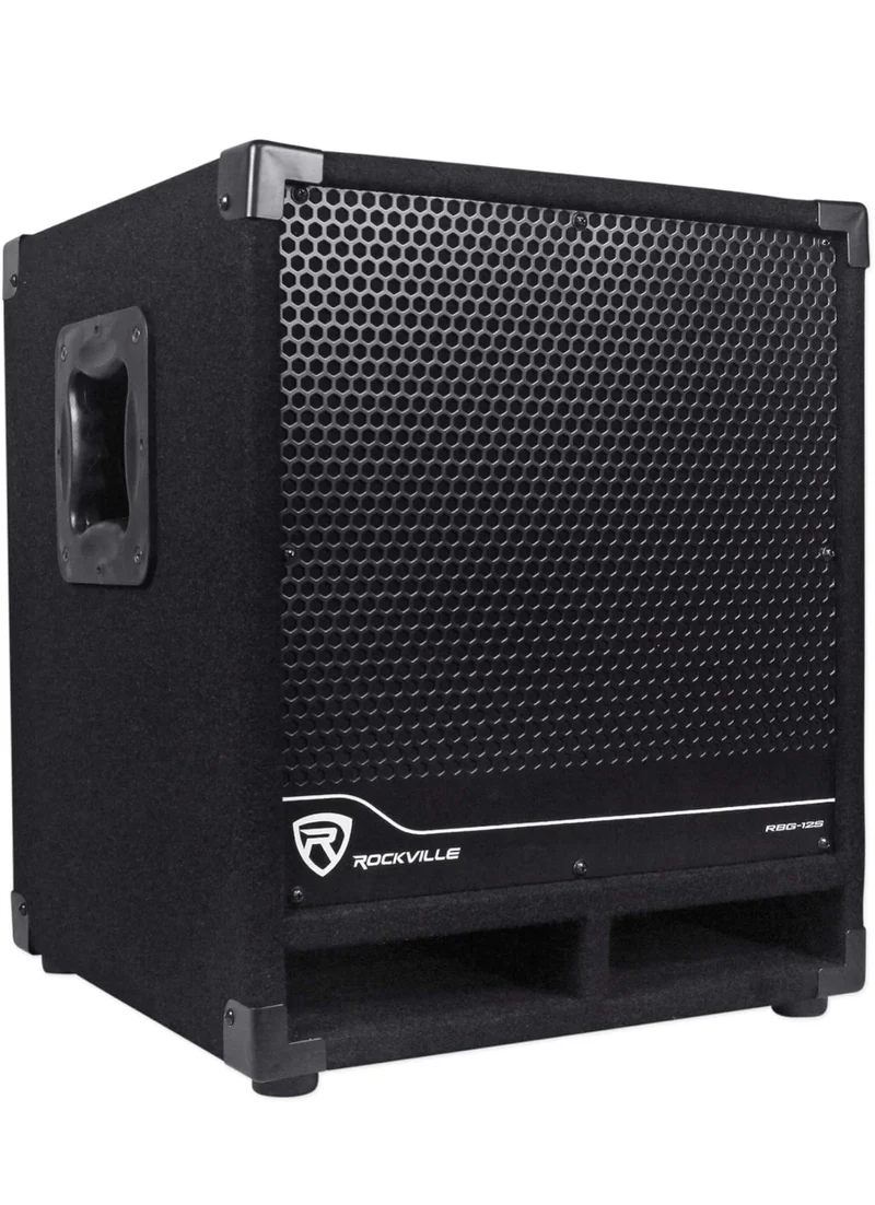 Rockville RBG12S 12" 1400 Watt Active Powered PA Subwoofer DJ/Pro+Steel Casters