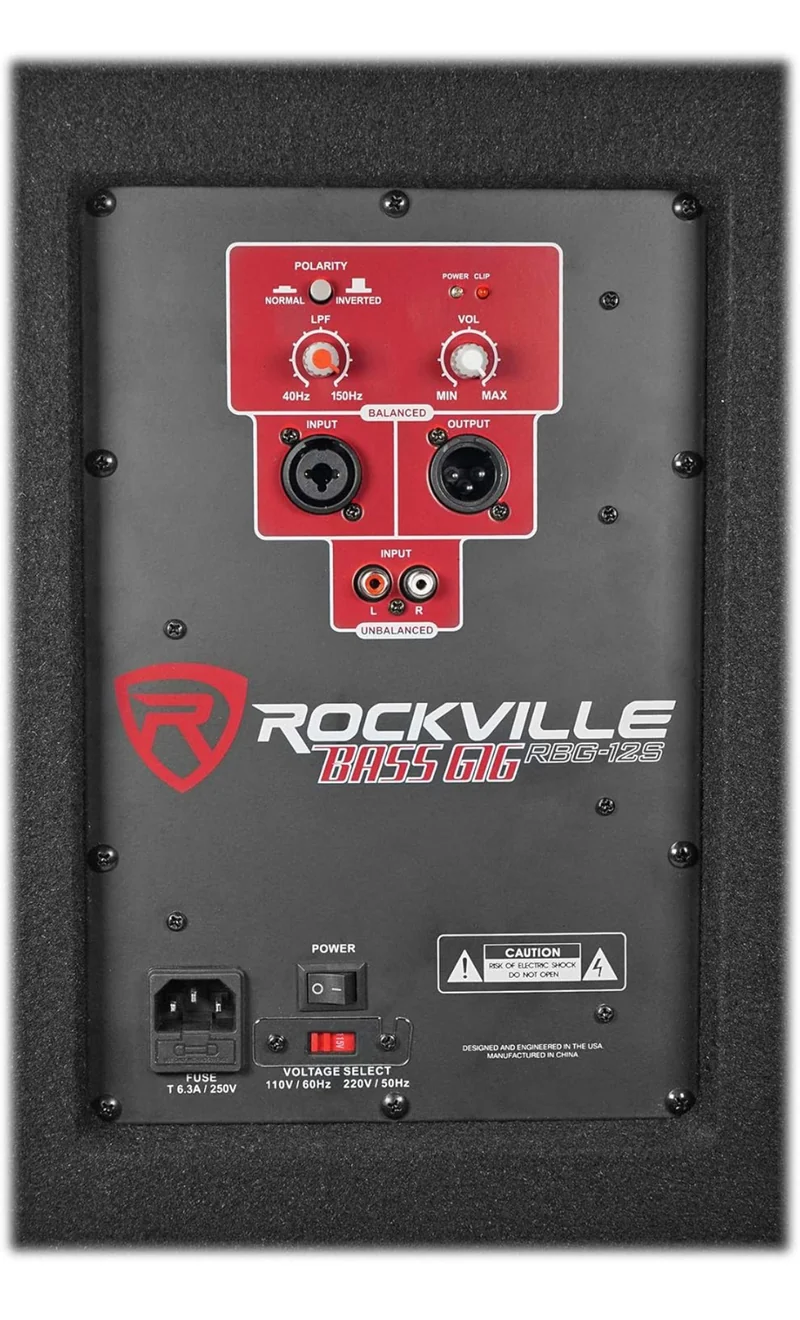 Rockville RBG12S 12" 1400 Watt Active Powered PA Subwoofer DJ/Pro+Steel Casters