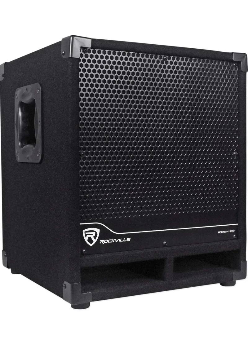 Rockville RBG12S Bass Gig 12" 1400 Watt Active Powered PA Subwoofer DJ/Pro Bundle ISO 10-12 Isolation Platform Acoustic Riser Pad for 10"/12" Subwoofers